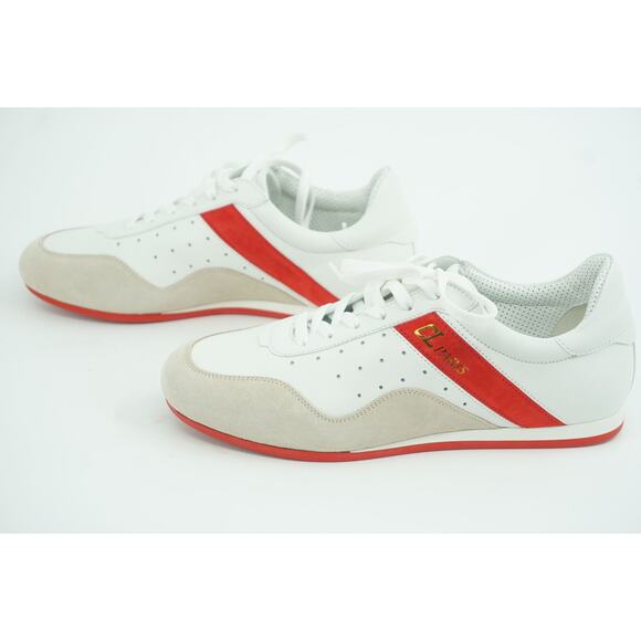 Christian Louboutin My K Low Donna Flat Leather Sneakers SZ 36.5 White NIB - Picture 2 of 11